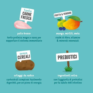 Foto Edgard & Cooper Adult Grain Free al Pollo Ruspante Fresco con Mango, Mirtillo, Mela e Carota da 12 Kg