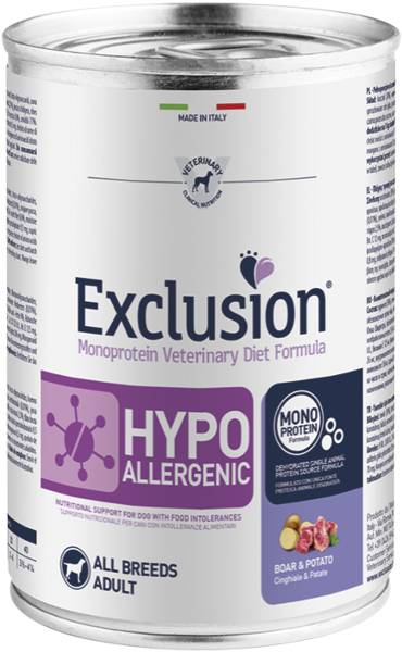 Foto Exclusion - Diet Hypoallergenic al Cinghiale e Patate da 400 gr