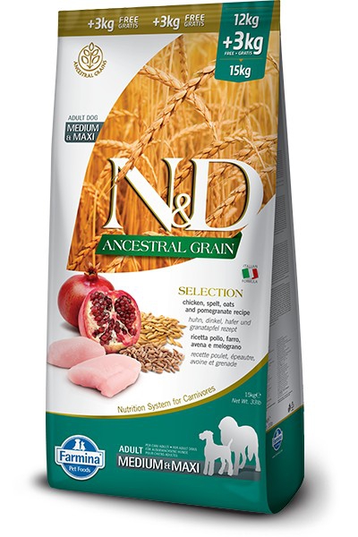Foto Farmina N&D - Low Ancestral Grain Selection Adult Medium/Maxi Pollo e Melograno da 15 Kg