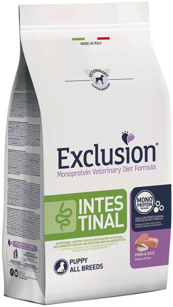 Foto Exclusion - Diet Intestinal Puppy al Maiale e Riso All Breeds da 12 Kg